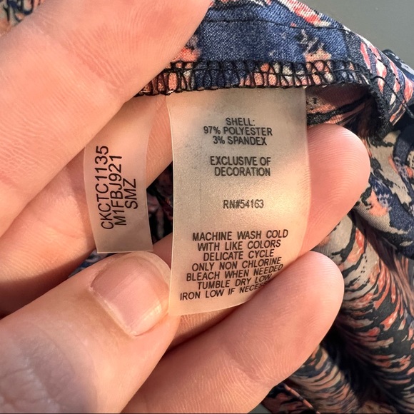 Calvin Klein Dress Womens Size Large Diamond Trimmed Pink Blue Faux Wrap Skirt - Picture 7 of 7